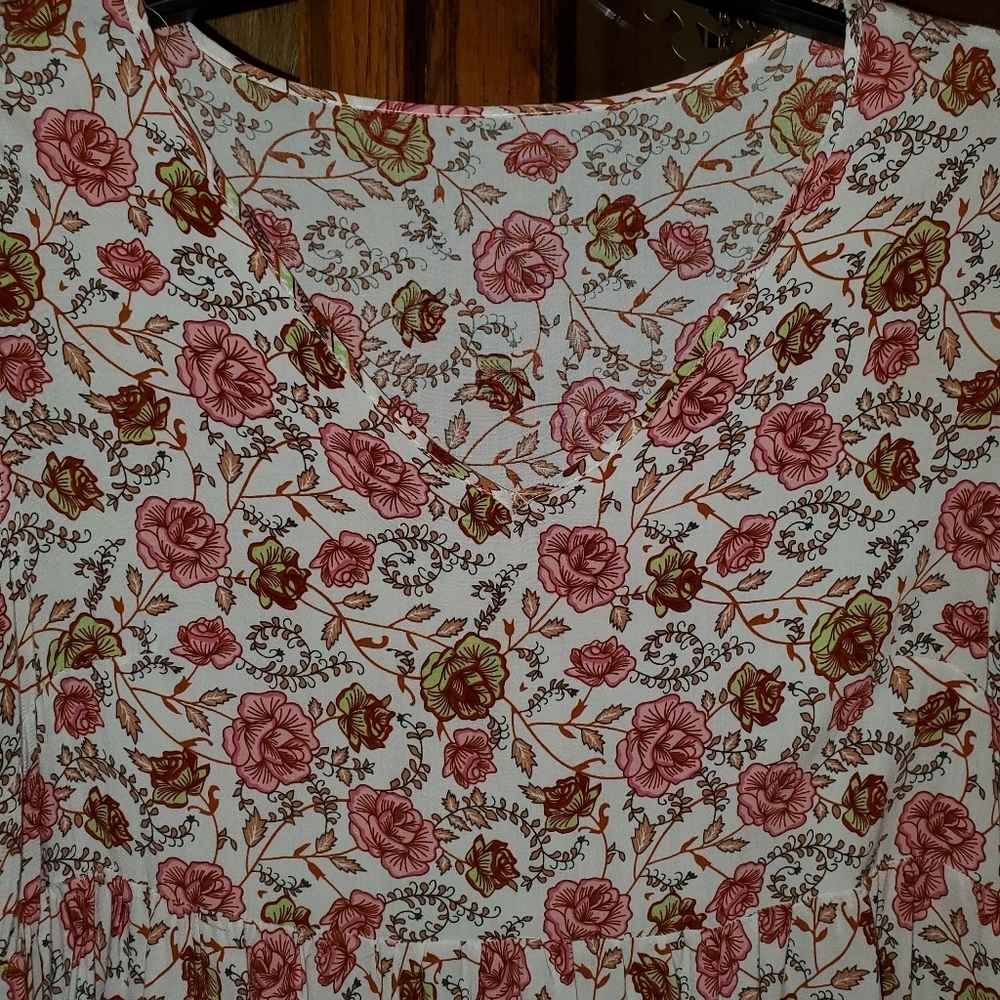 SHEIN Women's Floral Print Peplum Top - Picture 3 of 8